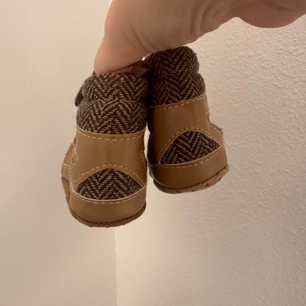 Brown and Tan Kids Shoes